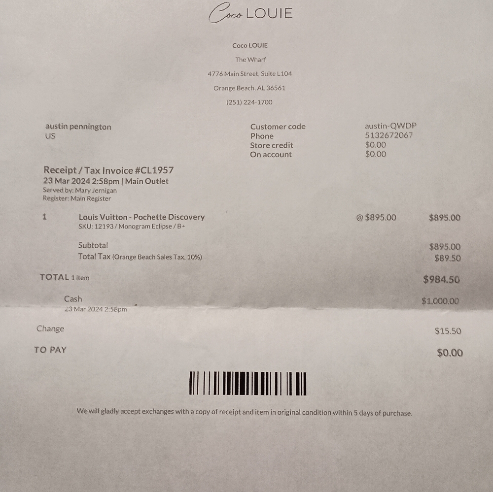 LOUIS VUITTON Monogram Eclipses Pochette Discovery Clutch Bag Brown M62291 - Picture 11 of 13